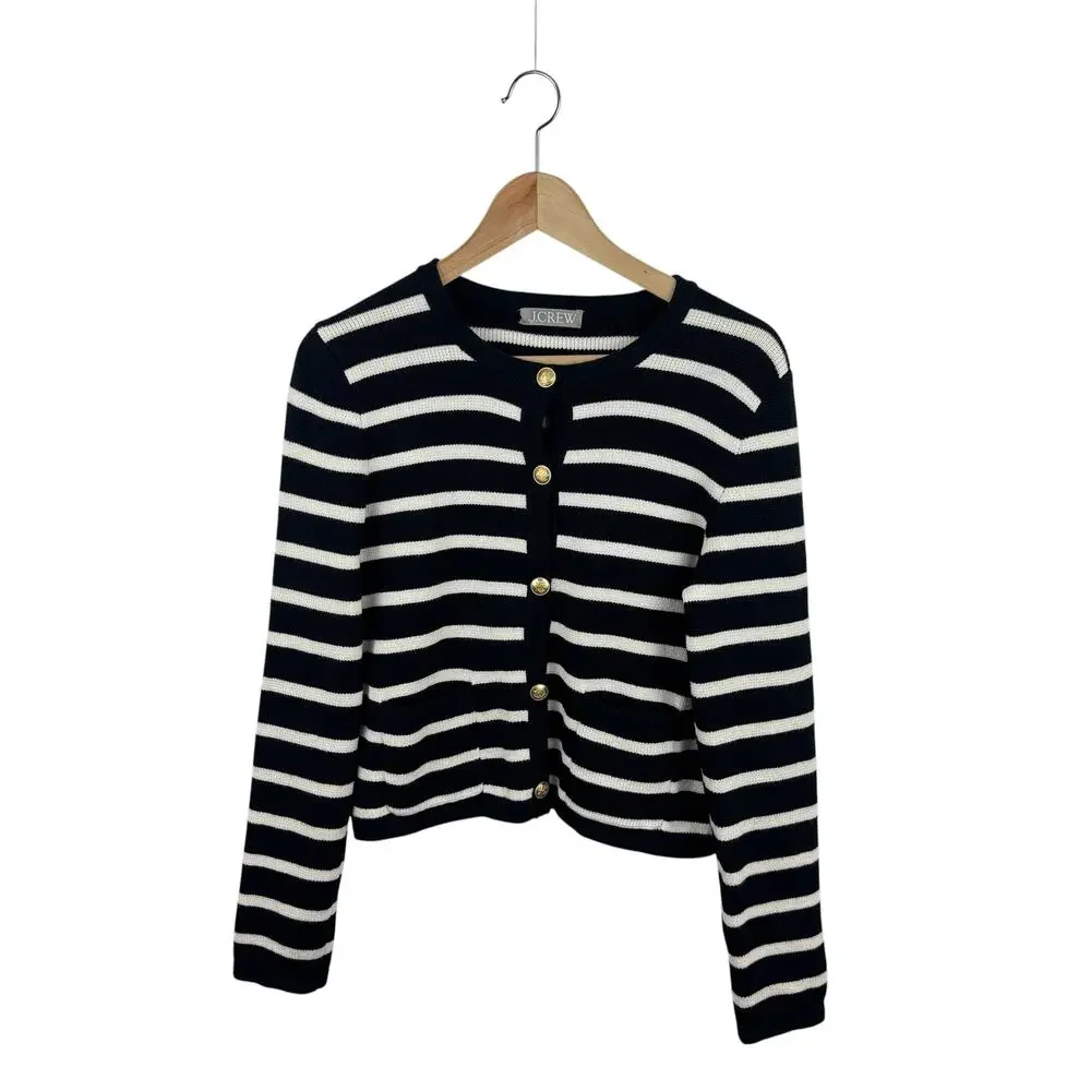 J. Crew Emilie Striped Sweater Lady Jacket